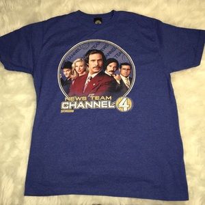 Paramount Blue Comedy Movie Anchorman T-Shirt LRG